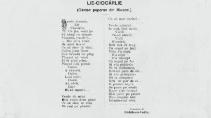 „Lie, Ciocârlie” în 1898: Dovada incontestabilă a vechimii folclorului autohton