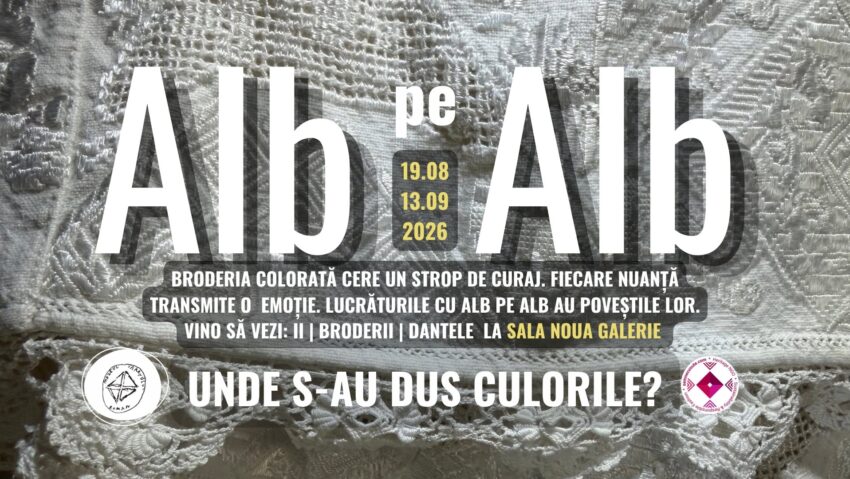 „Alb pe Alb”: Expoziție despre cămașa românească și tradiția broderiei albe, la MNȚR